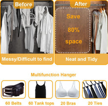 Load image into Gallery viewer, Belt Hanger with 20 Hooks/Max 60 Belts/Wooden Bra Hanger/360° Display/Non-Slip Belt Organizer/2 Pcs