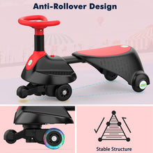 Load image into Gallery viewer, (Toys) Electric Wiggle Car/ANPABO 2 in 1 Wiggle Car Ride on Toy with Pedal/Adjustable Length/Light Up Wheels/Rechargeable Battery/Anti-Rollover Structure/Swing Car with Music for Kids 3 Years and Up