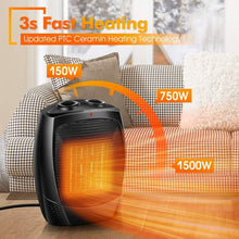 Load image into Gallery viewer, SOLD (Household/Office) Trustech Indoor Electric Space Heater 02/Desk Space Warmer/1500W/Ceramic/3 Modes/Tip-over & Overheat Protection/Small Portable Heater