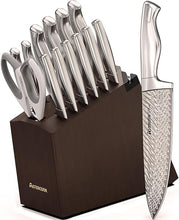 Load image into Gallery viewer, (Household) Astercook 15 Pcs Knife Set with Block/Dishwasher Safe/Built-in Sharpener/German Stainless Steel