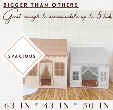 Load image into Gallery viewer, SOLD (Toys) LiCosmo Extra Large Cotton Kids Play Tent(50x43x63) with Carry Bag/33ft Battery Lights/3 Windows/Outside Pocket/Tent for Kids | Baby Tent/CPSC Certified