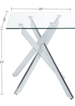 Load image into Gallery viewer, (Household) Modern Style Square Side Table with Tempered Glass Top and Metal Tubular Legs/Silver/20”Dx20”Wx22”H