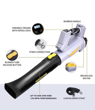 Load image into Gallery viewer, SOLD (Lawn & Garden) WeGofly 500 CFM Cordless Leaf Blower/2 x 21V 6.0Ah Battery and Charger