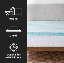 Load image into Gallery viewer, (Bedding) The Best Foam 2 Inch Mattress Topper/Cooling Gel Swirl Visco Memory Foam for Soothing Support/CertiPUR-US Certified/Queen Mattress Pad (Coverless)