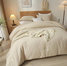 Load image into Gallery viewer, (Bedding) AMWAN 3 Piece Comforter Set/Comforter with 2 Pillow Shams/Fluffy Down Alternative Comforter Farmhouse All Seasons Bed Set/Queen