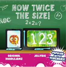 Load image into Gallery viewer, SOLD (Toys) DoodleJamz JellyBIGs/Supersized Sensory Gel Drawing Pad/Filled with Double The Squishy Gel/No-Mess/Non-Toxic/Travel-Ready/Unleash Larger-Than-Life Artistic Creations! (Yellow on Blue Gel)