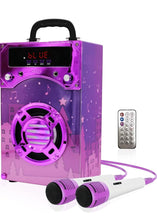Load image into Gallery viewer, SOLD (Toys) IndeCool Kids Bluetooth Karaoke Machine with 2 Microphones/Remote Control/Wireless/Karaoke Speaker/Portable/MP3 Player