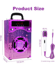 Load image into Gallery viewer, SOLD (Toys) IndeCool Kids Bluetooth Karaoke Machine with 2 Microphones/Remote Control/Wireless/Karaoke Speaker/Portable/MP3 Player