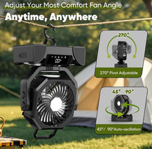 Load image into Gallery viewer, (Lawn & Garden) AUZONIMICS 3-In-1 Camping Fan/5 Speed/20000mAh/Cordless Rechargeable Portable/USB C/Battery Powered/LED Light, Display Screen