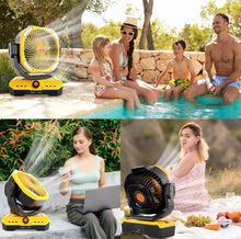 Load image into Gallery viewer, WESTTREE Battery Operated Large Airflow Fan/45000mAh/Rechargeable Cordless/360°Auto Oscillation & Timer/Quiet/Battery Powered/Portable with RGBW Lights