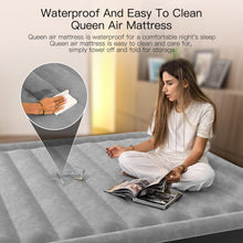 Load image into Gallery viewer, (Bedding) Queen Air Mattress with Built in Pump/18 Inch High/3 Minutes Inflate/Deflate/Indoor and Outdoor