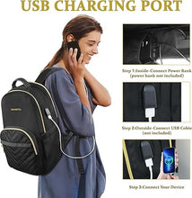 Load image into Gallery viewer, (School) MANETTA Bookbag for Women/RFID Pocket/USB Charging Port for 15.6 Inch Computer/Casual Daypack for College or Office