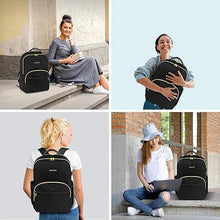 Load image into Gallery viewer, (School) MANETTA Bookbag for Women/RFID Pocket/USB Charging Port for 15.6 Inch Computer/Casual Daypack for College or Office