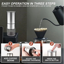 Load image into Gallery viewer, (Household) Portable Electric Burr Coffee Grinder/Compact/Automatic/Multi Grind Settings/USB Rechargeable/Cleaning Brush Included