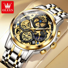 Load image into Gallery viewer, SOLD (Jewelry) OLEVS Top Brand Fashionable Men's Watch/Waterproof/Quartz Watch for Men/Gold Skeleton Style