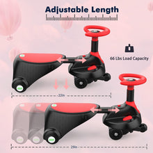 Load image into Gallery viewer, (Toys) Electric Wiggle Car/ANPABO 2 in 1 Wiggle Car Ride on Toy with Pedal/Adjustable Length/Light Up Wheels/Rechargeable Battery/Anti-Rollover Structure/Swing Car with Music for Kids 3 Years and Up
