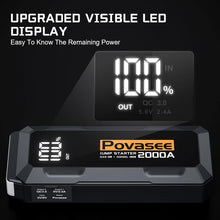 Load image into Gallery viewer, (Automotive) 5000A Jump Starter with Air Compressor/Portable Battery Jumper Starter with 150PSI Tire Inflator/12V Jump Box with LCD Display/Flashlight/Storage Case (2000A)
