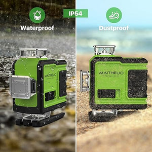 (Household) MAITHEUO 16 Line Self Leveling Laser Level/4 x 360°/100FT High Brightness/Remote Control/Rechargeable Battery(30 Hrs)/Construction/Home
