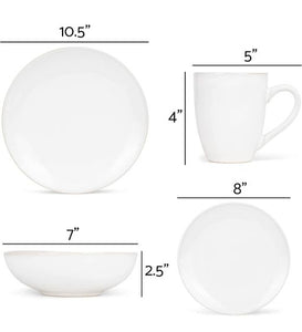 SOLD (Houseware) Elanze Designs Reactive Ceramic Dinnerware 16 Piece Set - Service for 4