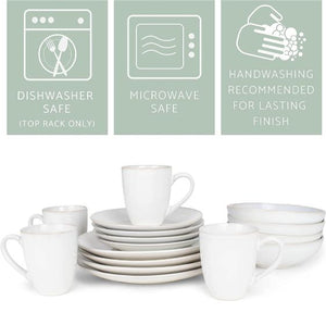 SOLD (Houseware) Elanze Designs Reactive Ceramic Dinnerware 16 Piece Set - Service for 4