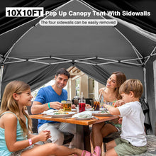 Load image into Gallery viewer, (Lawn &amp; Garden) AIGOCANO Pop up Canopy Tent with 4 Sidewalls/10x10 Deluxe Dome Gazebo/Roller Bag/4 Sandbags/4 Ropes/8 Stakes(Black)

