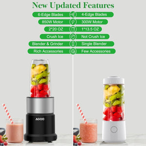 SOLD (Household) Blender and Grinder for Shakes and Smoothies/850W/Portable/Countertop/6-Edge Blade/To Go Cup/Juices/Ice/Food Prep