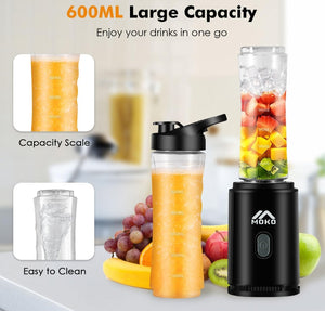SOLD (Household) MoKo Countertop Blender for Smoothies/Ice/Portable Blender/Personal Size with 22oz BPA Free Travel Cup and Lid/6 Stainless Steel Blades for Powerful/Blending, Black