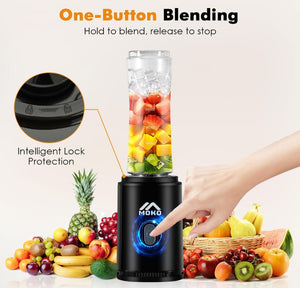SOLD (Household) MoKo Countertop Blender for Smoothies/Ice/Portable Blender/Personal Size with 22oz BPA Free Travel Cup and Lid/6 Stainless Steel Blades for Powerful/Blending, Black