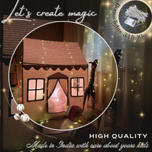 Load image into Gallery viewer, SOLD (Toys) LiCosmo Extra Large Cotton Kids Play Tent(50x43x63) with Carry Bag/33ft Battery Lights/3 Windows/Outside Pocket/Tent for Kids | Baby Tent/CPSC Certified
