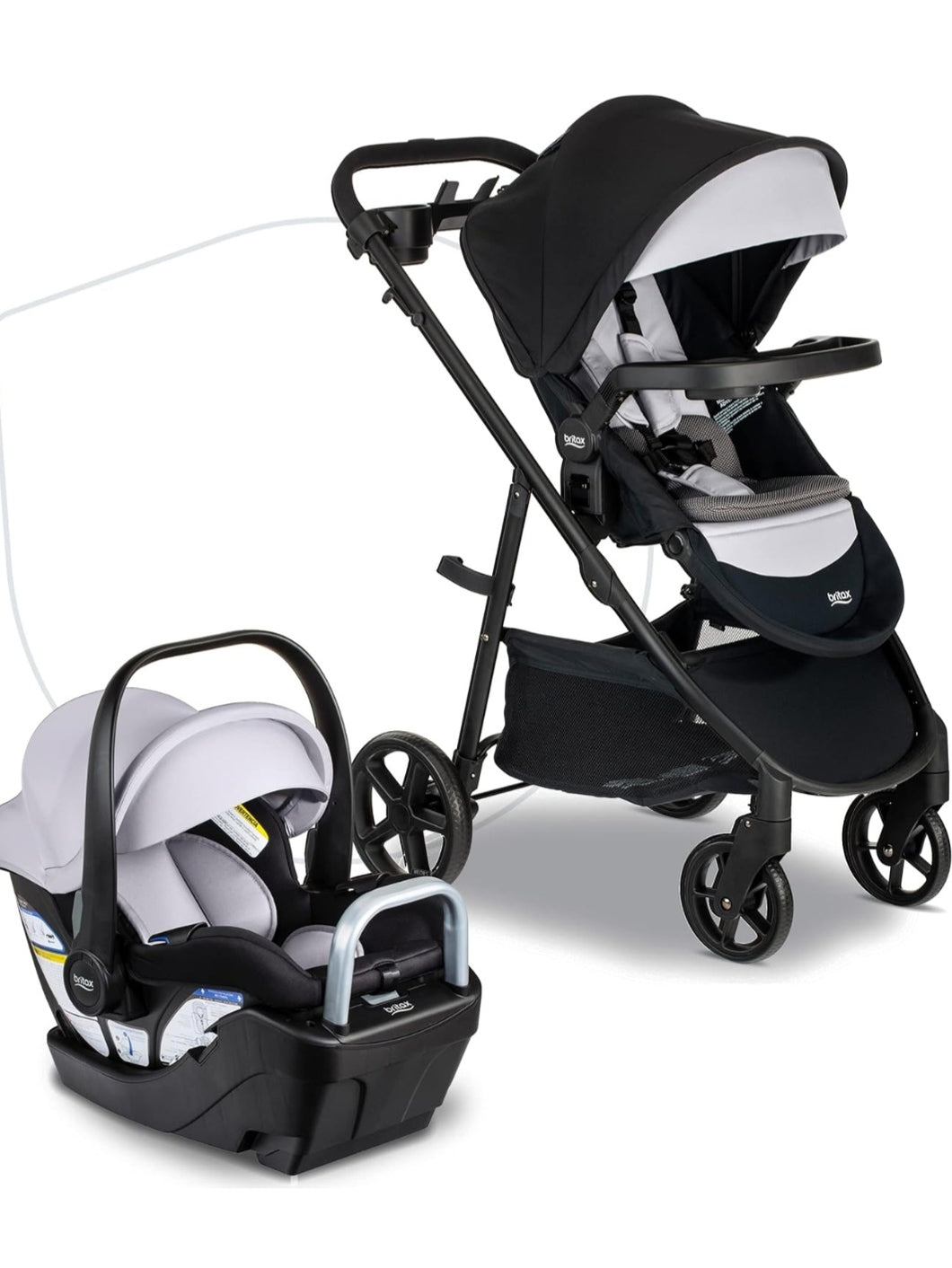 SOLD (Children) Britax Willow Brook S+ Baby Travel System/Infant Car Seat and Stroller Combo with Alpine Base/ClickTight Technology/SafeWash Insert and Cover/Glacier Onyx