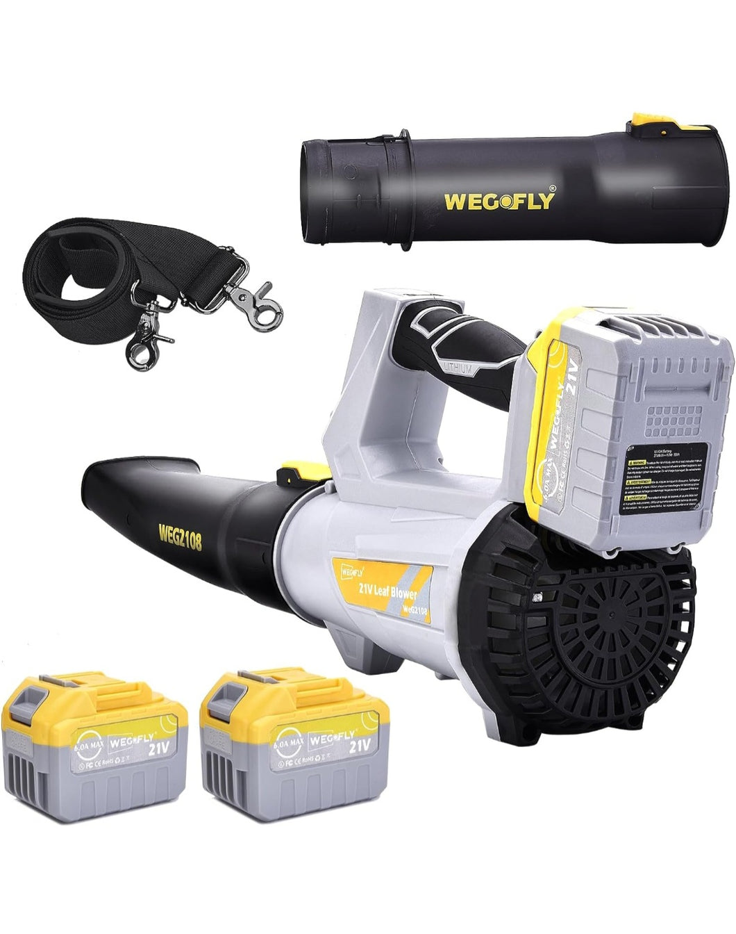 SOLD (Lawn & Garden) WeGofly 500 CFM Cordless Leaf Blower/2 x 21V 6.0Ah Battery and Charger