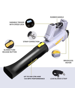 SOLD (Lawn & Garden) WeGofly 500 CFM Cordless Leaf Blower/2 x 21V 6.0Ah Battery and Charger
