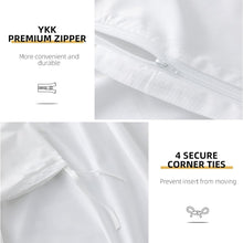 Load image into Gallery viewer, SOLD (Bedding) Levoo 100% Bamboo Duvet Cover/Queen Size Cooling Duvet Cover for Hot Sleepers/400 Thread Count/Soft Silky/3Pcs Comforter Cover Set with 1 Duvet Cover and 2 Pillowcases/No Insert (Queen, White)
