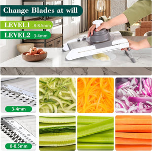(Household) All-In-1 Mandoline Slicer Vegetable Chopper & Cutter/Vegetable Slicer with Waffle Maker