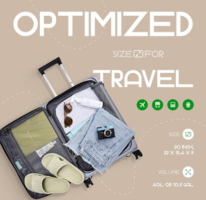 SOLD (Travel) Rollux Collapsible Suitcase with Wheels/Water and Impact Resistant/Hard Shell Carry On Luggage with Silent Double Spinner Wheels/20 Inch Carry On Luggage with TSA Lock/20 inch