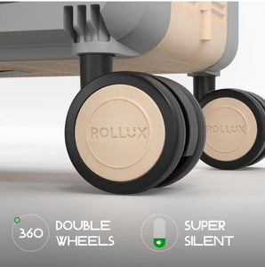 SOLD (Travel) Rollux Collapsible Suitcase with Wheels/Water and Impact Resistant/Hard Shell Carry On Luggage with Silent Double Spinner Wheels/20 Inch Carry On Luggage with TSA Lock/20 inch