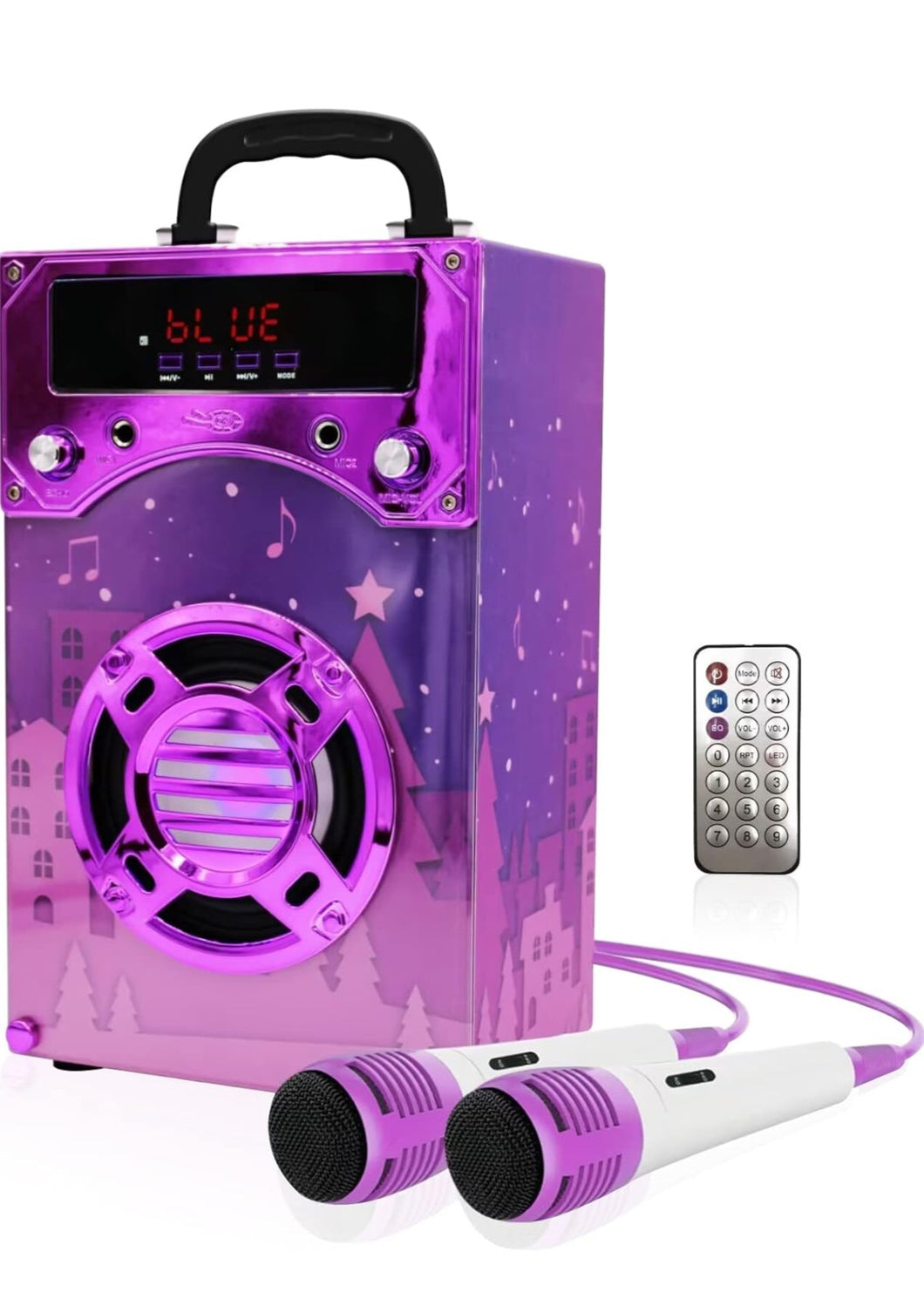 SOLD (Toys) IndeCool Kids Bluetooth Karaoke Machine with 2 Microphones/Remote Control/Wireless/Karaoke Speaker/Portable/MP3 Player
