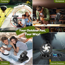 Load image into Gallery viewer, (Lawn &amp; Garden) AUZONIMICS 3-In-1 Camping Fan/5 Speed/20000mAh/Cordless Rechargeable Portable/USB C/Battery Powered/LED Light, Display Screen
