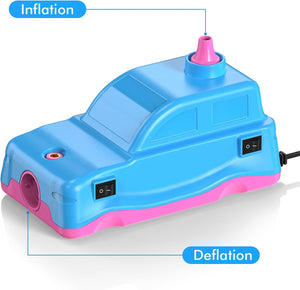 (Party Supply) 400W High-Power Electric Air Pump/Quick Fill Dual Nozzle Inflatable Bed Pumps/2.0 PSI Inflator-Deflator Blower for Balloon, Pool, Float Rafts