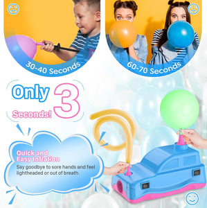 (Party Supply) 400W High-Power Electric Air Pump/Quick Fill Dual Nozzle Inflatable Bed Pumps/2.0 PSI Inflator-Deflator Blower for Balloon, Pool, Float Rafts