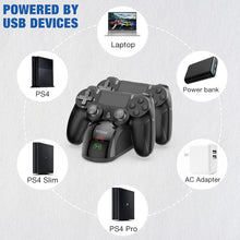 Load image into Gallery viewer, (Electronics) Charger Dock Station for PS4/1.8 Hrs Fast Charging/LED Indicator Charging Chip/Dual USB Charger Dock/PS4 Slim/PS4 Pro Charger

