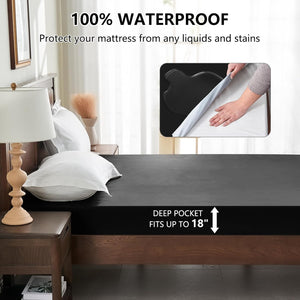 (Bedding) Inooro Full Mattress Protector Waterproof/Breathable Noiseless Bed Cover with Deep Pocket/6"-18"/Machine Washable Mattress Cover/54'' X 76''