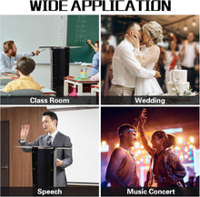 Load image into Gallery viewer, (Household/Office) Professional Presentation Podium/Acrylic Pulpit Stand/47&quot; Clear Black Rolling Podium Stand with Storage Shelf/Classroom, Weddings, Conference, Concert
