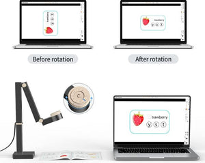 (Electronics) CZUR Fancy S Pro 12MP USB Document Camera/4K Webcam with Microphone and LED Light/Up to 60fps/Auto Focus/For Remote Teaching, Live Streaming, Web Conference/Mac and Windows