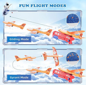 SOLD (Toys) 3 Pack Airplane Launcher/2 Flight Modes/LED Foam Glider Catapult Plane/Boys, Girls)