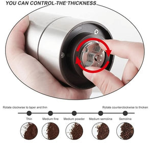 (Household) Portable Electric Burr Coffee Grinder/Compact/Automatic/Multi Grind Settings/USB Rechargeable/Cleaning Brush Included