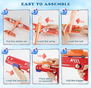 SOLD (Toys) 3 Pack Airplane Launcher/2 Flight Modes/LED Foam Glider Catapult Plane/Boys, Girls)