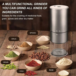 (Household) Portable Electric Burr Coffee Grinder/Compact/Automatic/Multi Grind Settings/USB Rechargeable/Cleaning Brush Included