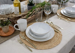 SOLD (Houseware) Elanze Designs Reactive Ceramic Dinnerware 16 Piece Set - Service for 4
