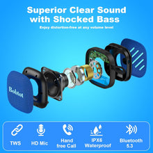 Load image into Gallery viewer, (Electronics) Bobtot Portable Wireless Bluetooth Speakers/IPX7 Waterproof/16 Hours of Playtime/10W Peak Stereo Sound/Built-in Mic/Lanyard
